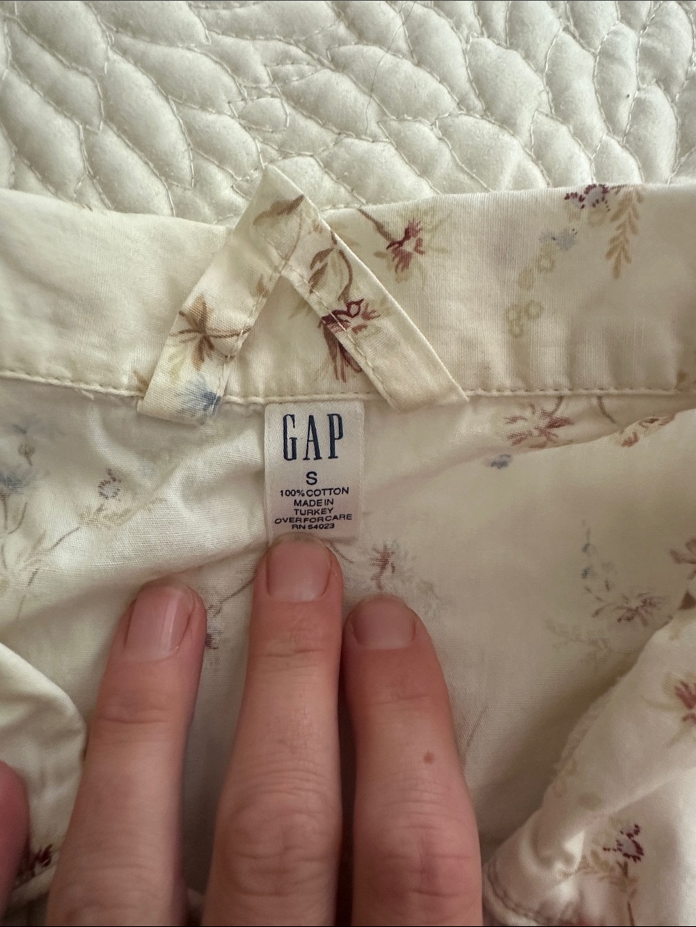 GAP Cream Floral Pajama Set with Pink Blooms - Picture 3 of 5